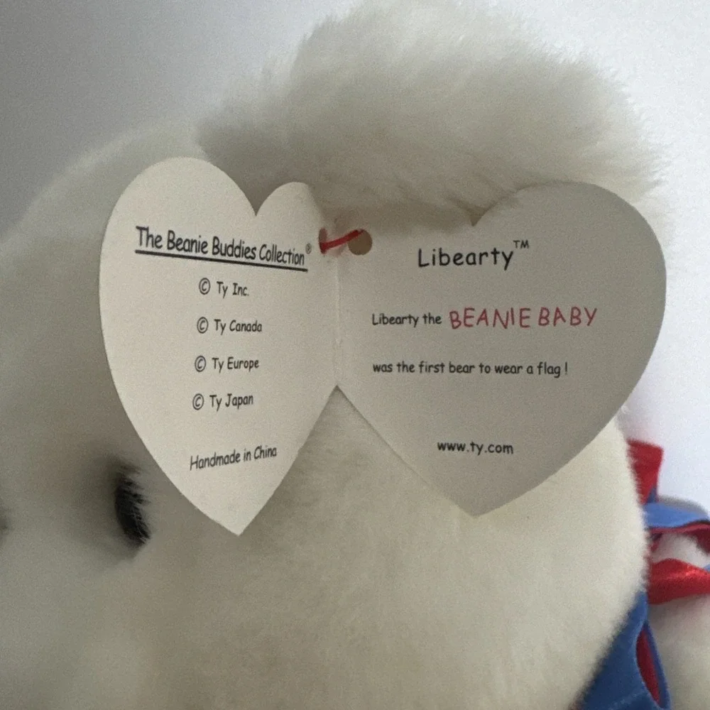 Rare Ty‎ Beanie Buddies Liberty Libearty USA Retired Patriotic Bear 14 